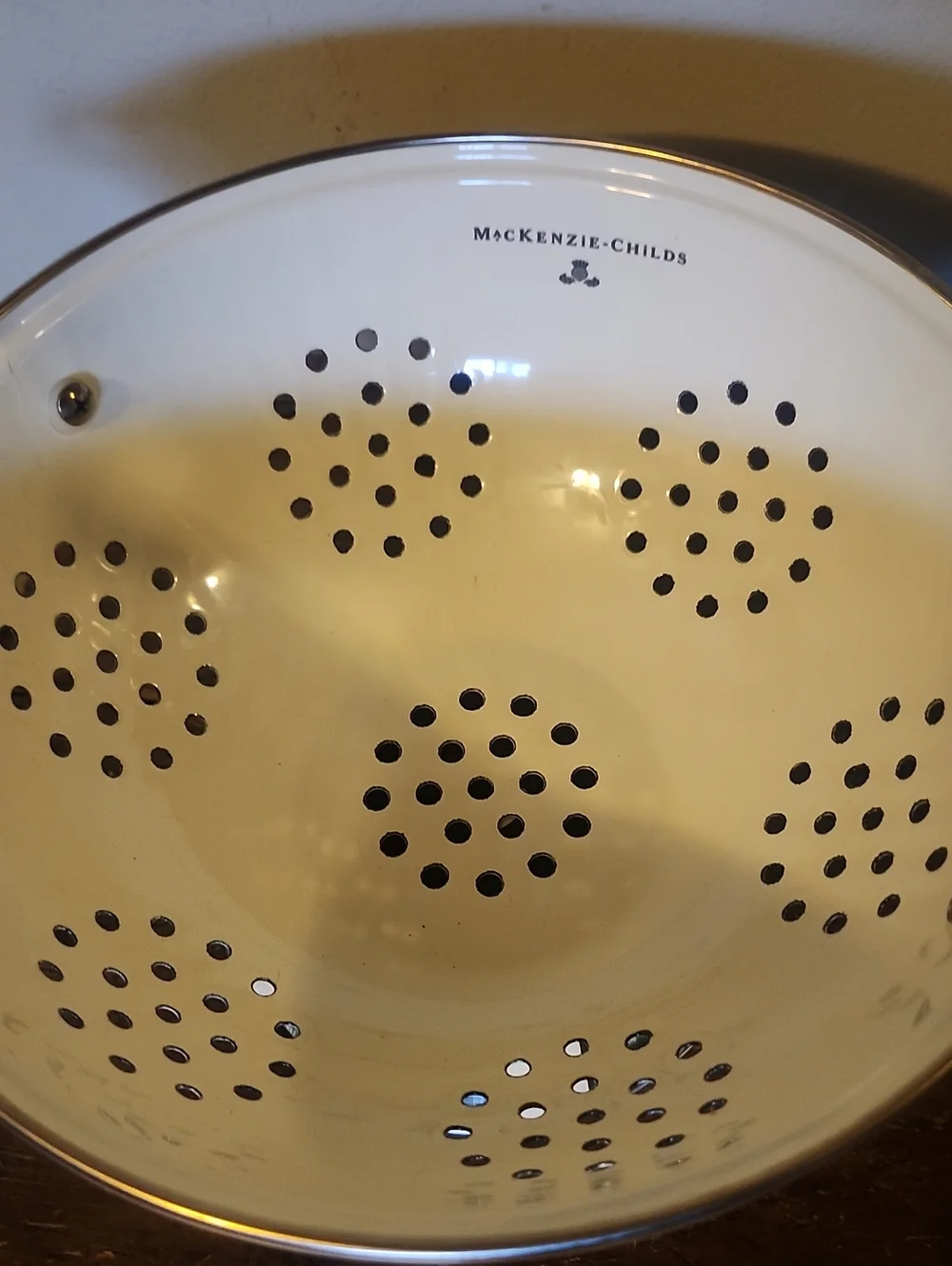 MacKenzie-Childs Courtly Check Large Colander 2.75 Quarts
